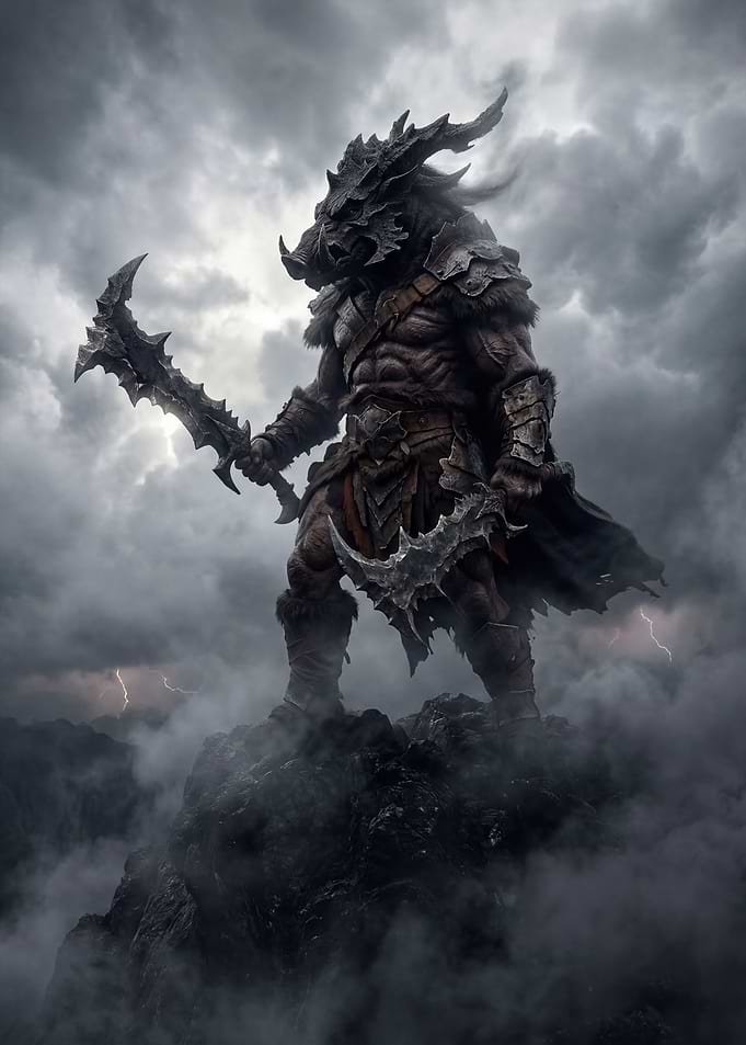Orc Warrior with Spiked Swords