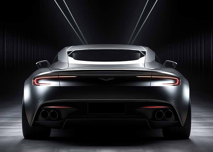Silver Aston Martin supercar
