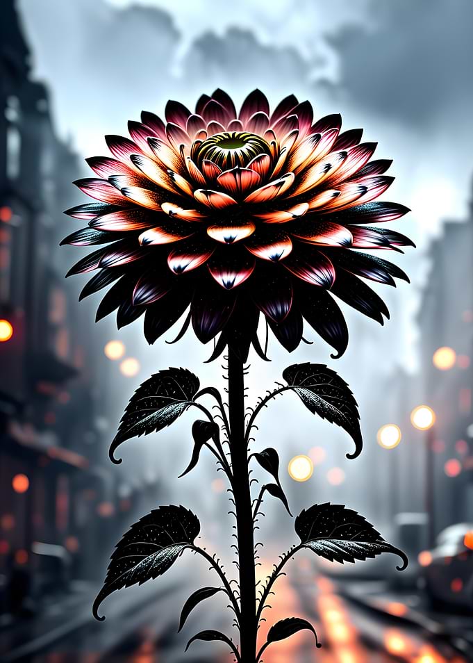Surreal Flower in a Cityscape beautiful