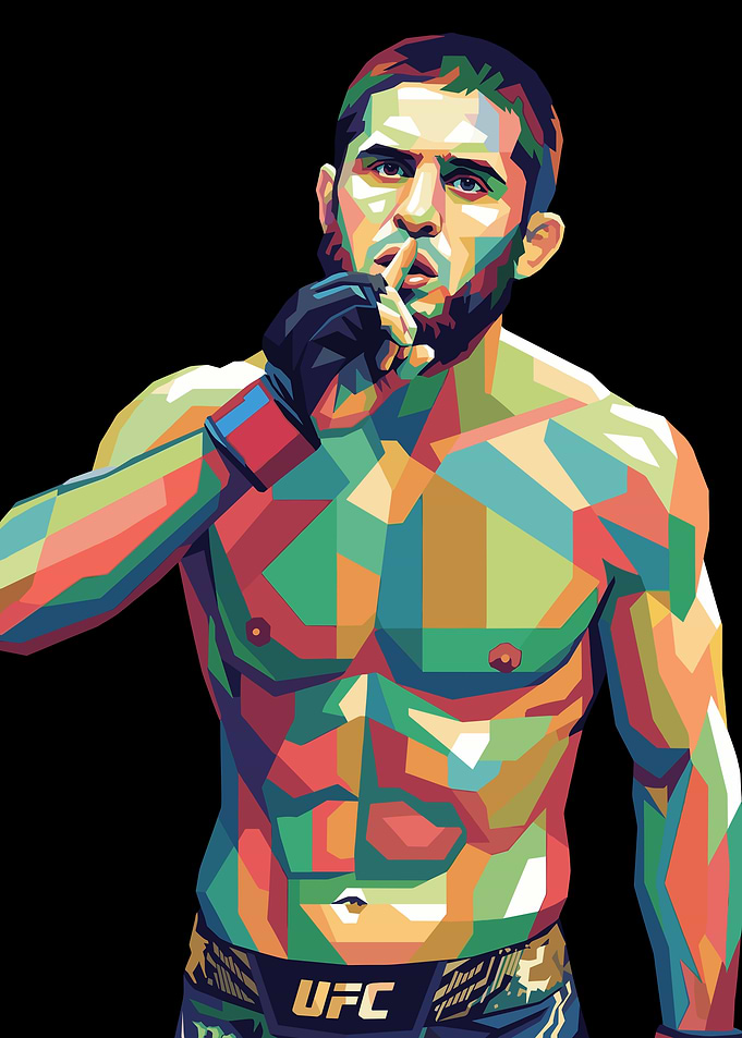 Islam Makhachev UFC Fighter Pop Art Portrait