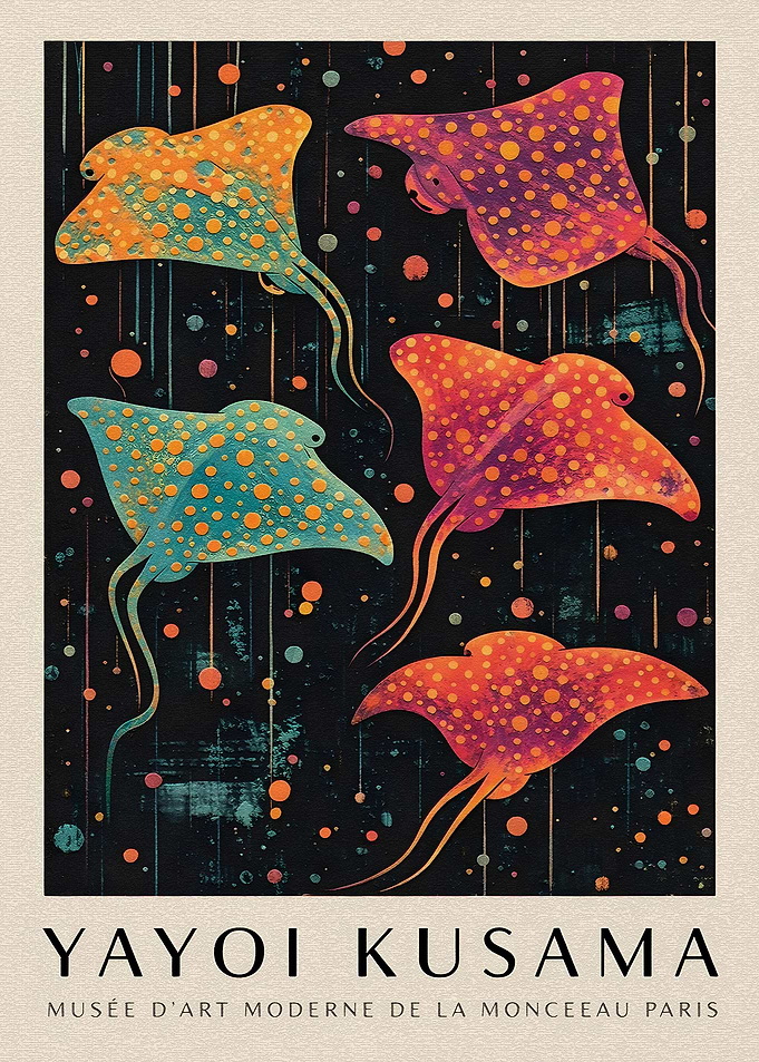 Yayoi Kusama Stingray Art Poster