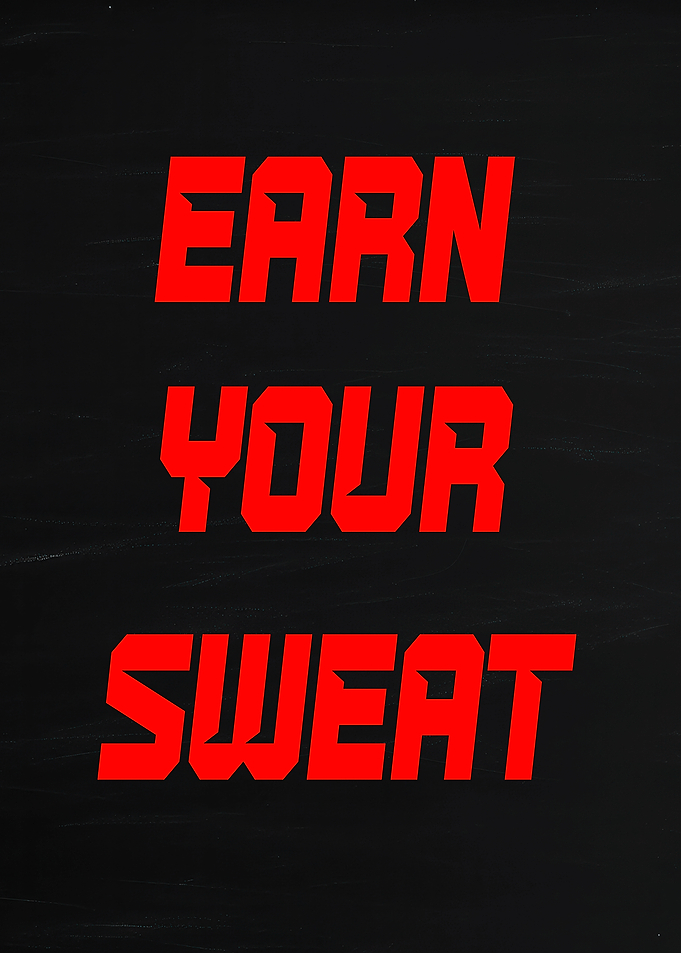 Earn Your Sweat Motivational Text
