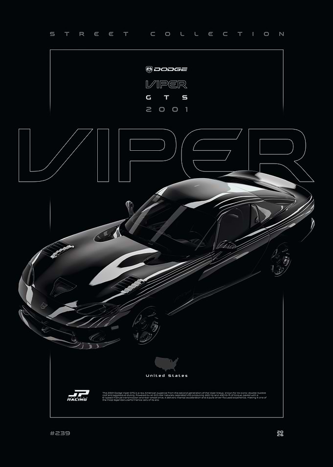 Dodge Viper GTS 2001 Poster