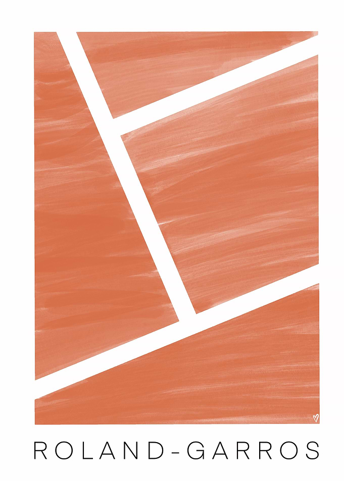 Roland Garros Tennis Court Poster
