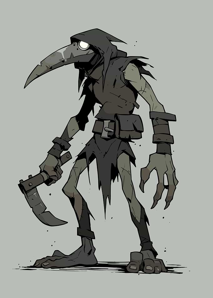 Plague Doctor Character with Scythe