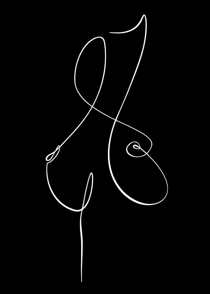 Abstract White Line Art on Black