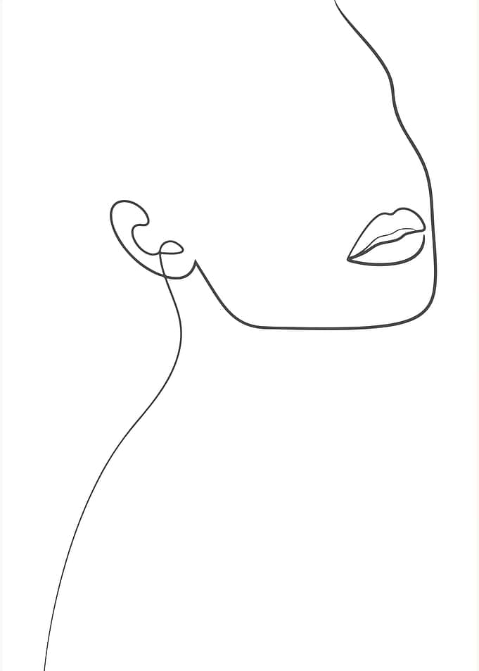 Minimalist Line Art of a Woman's Face