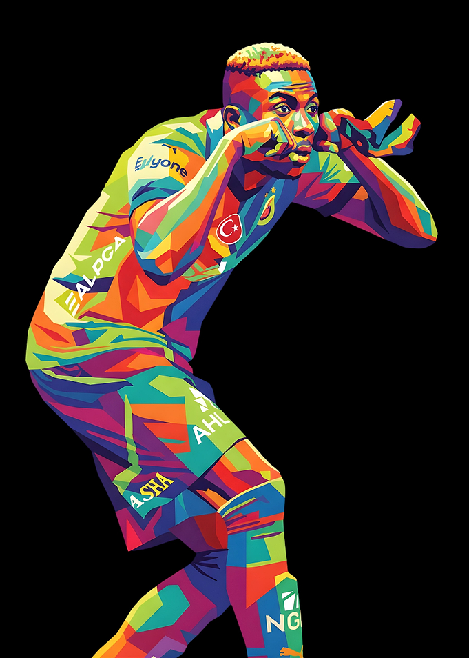 Colorful Soccer Player WPAP Art