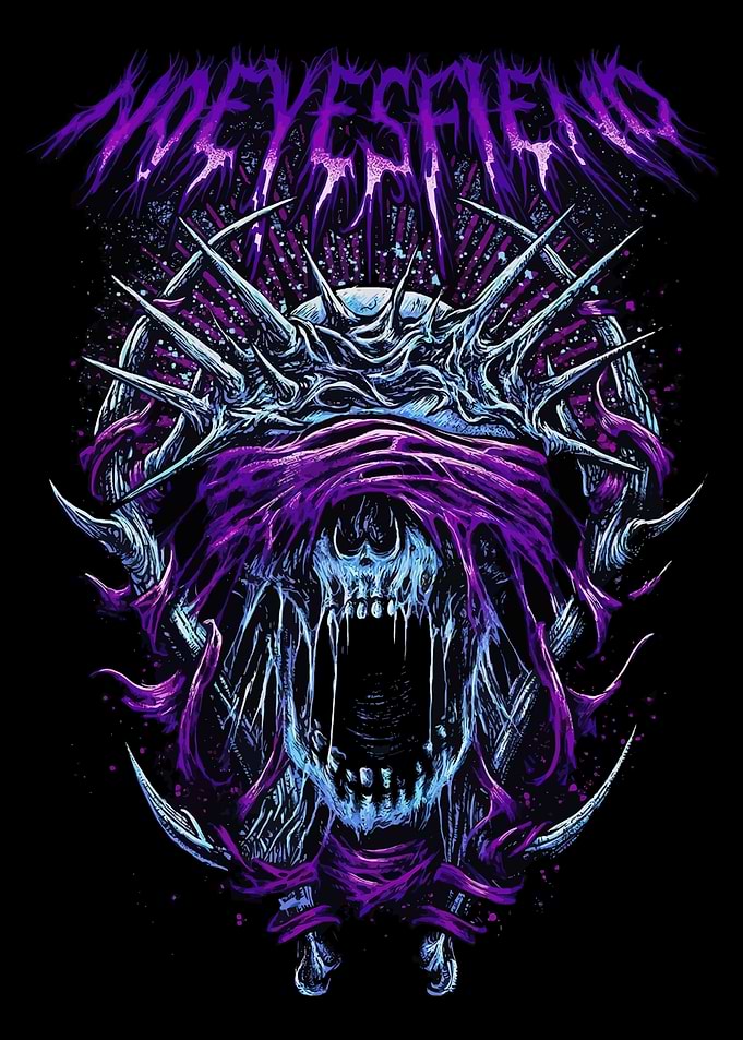 Demonic Skull with Crown of Thorns