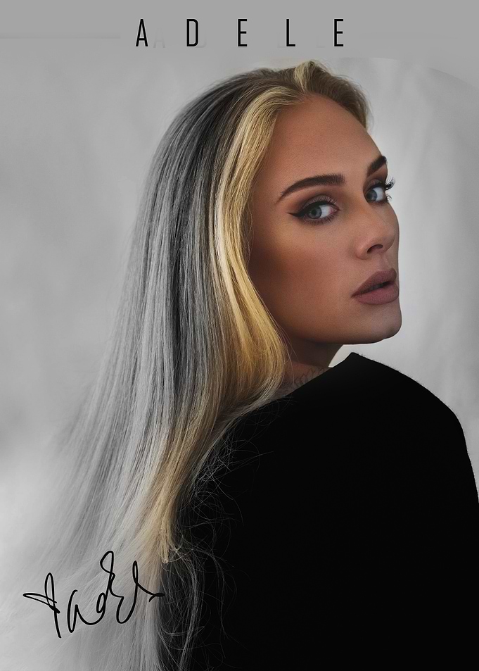 Adele Portrait with Signature