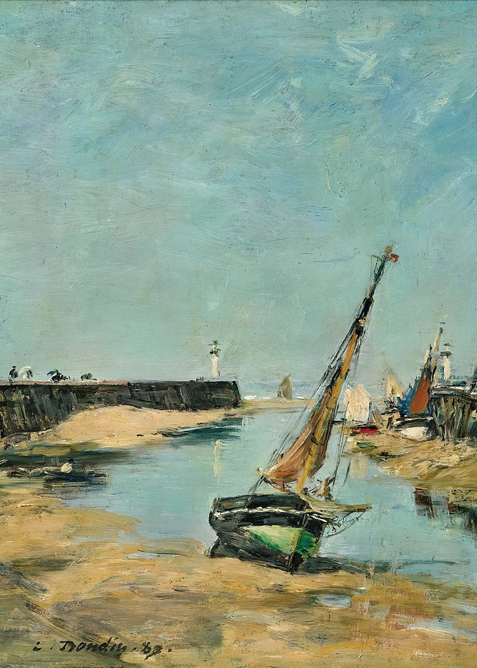 Boats in a Harbor with Lighthouse