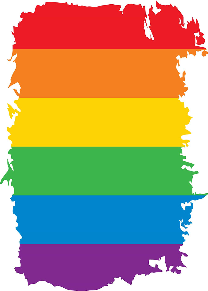 Rainbow Pride Flag with Distressed Edges