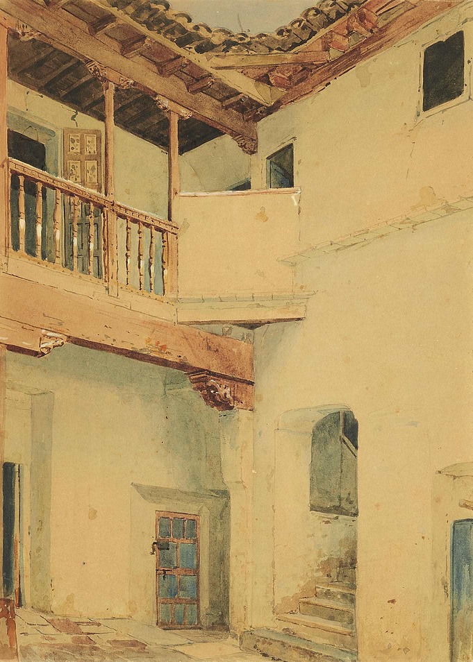 Courtyard with Balcony and Stairs