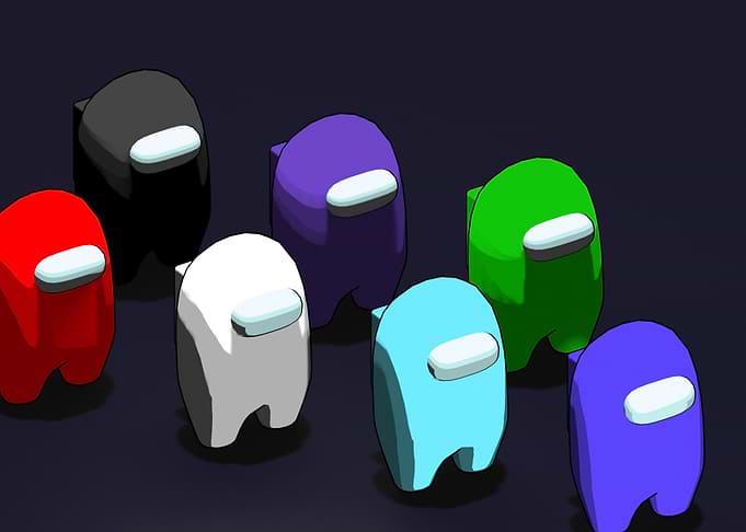 Among Us Characters in Various Colors