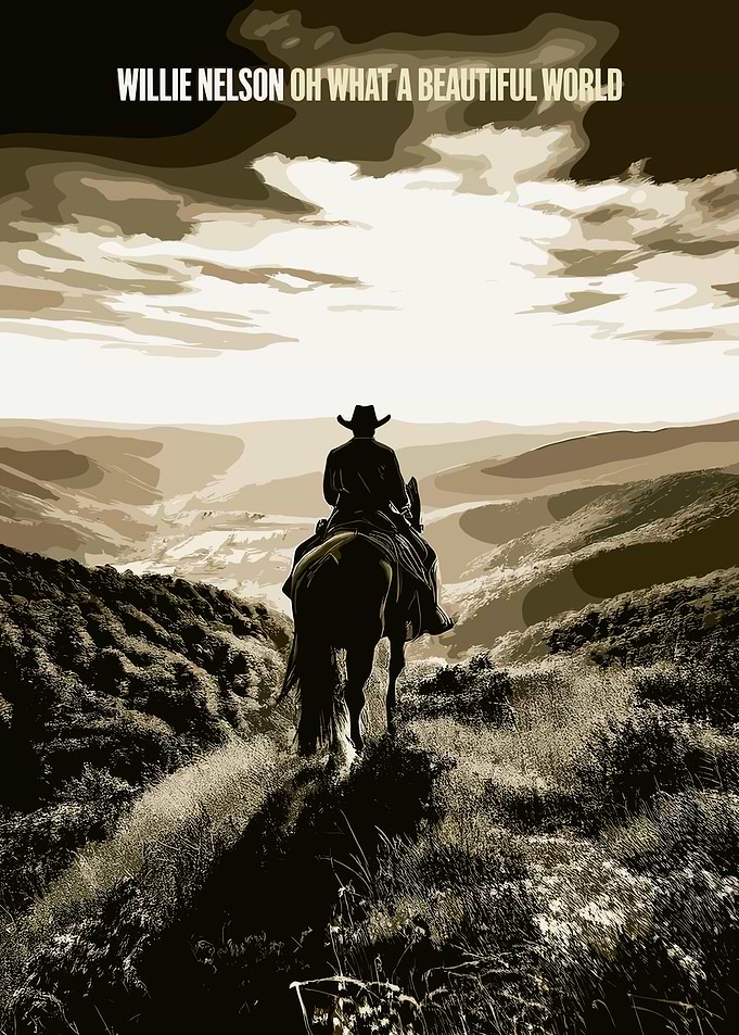 Willie Nelson Oh What a Beautiful World Poster