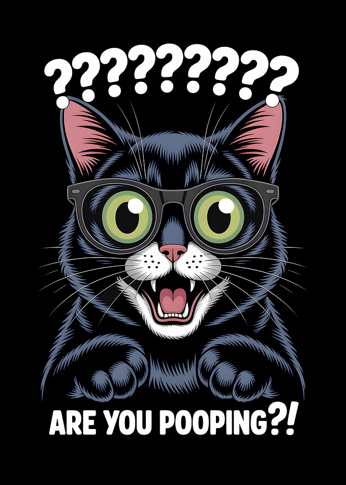 Funny Black Cat Wearing Glasses