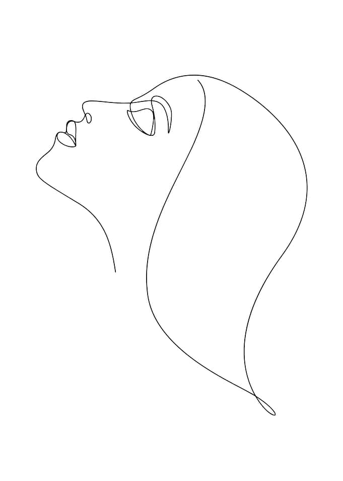 Minimalist Line Art of a Woman's Face