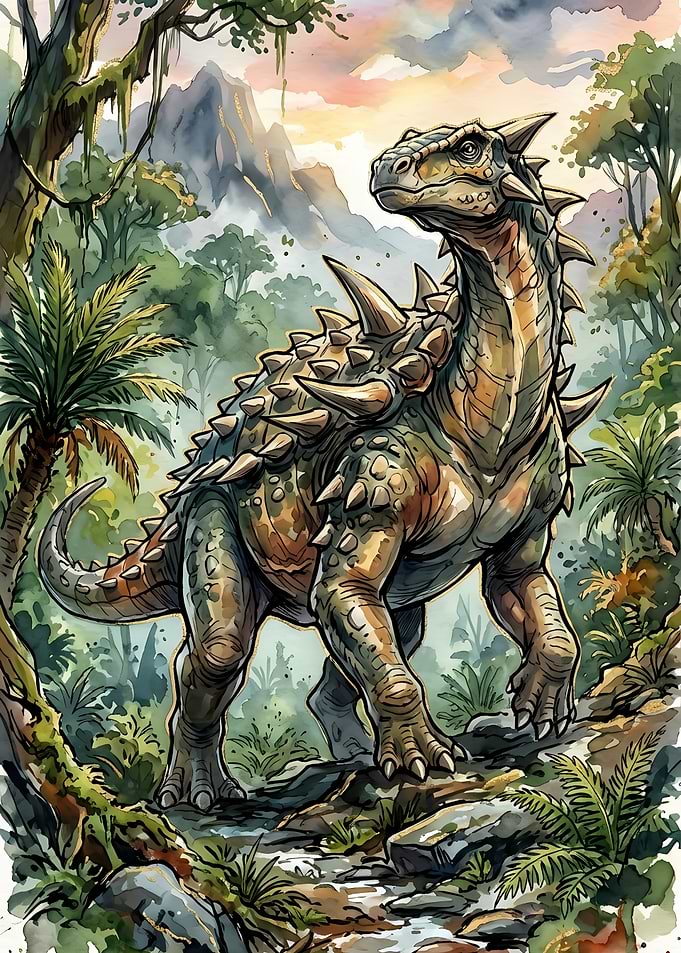 Spiky Dinosaur in Lush Jungle