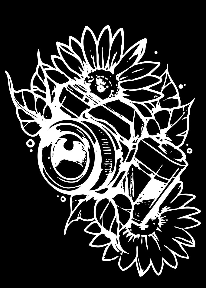 Camera with Sunflowers