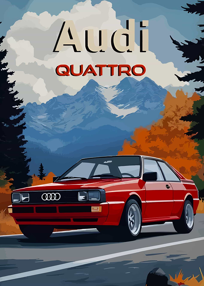 Audi Quattro Vintage Poster