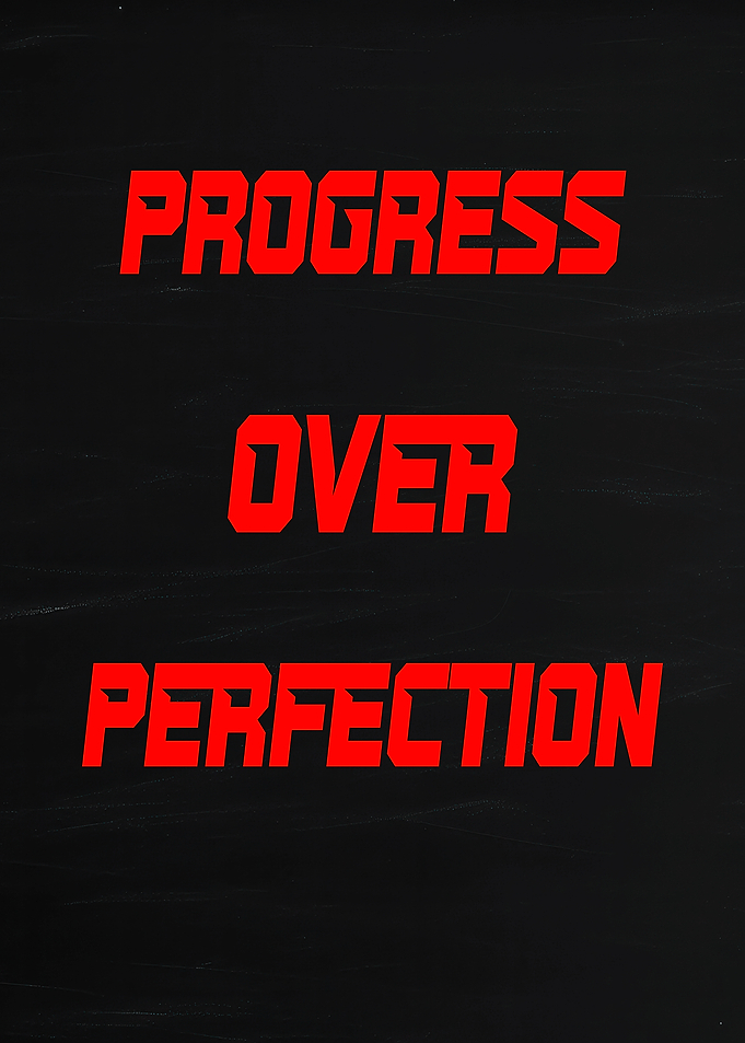 Progress Over Perfection Text Art