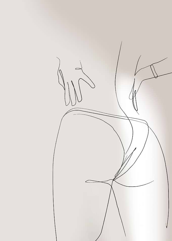 Minimalist Line Art of a Woman's Back