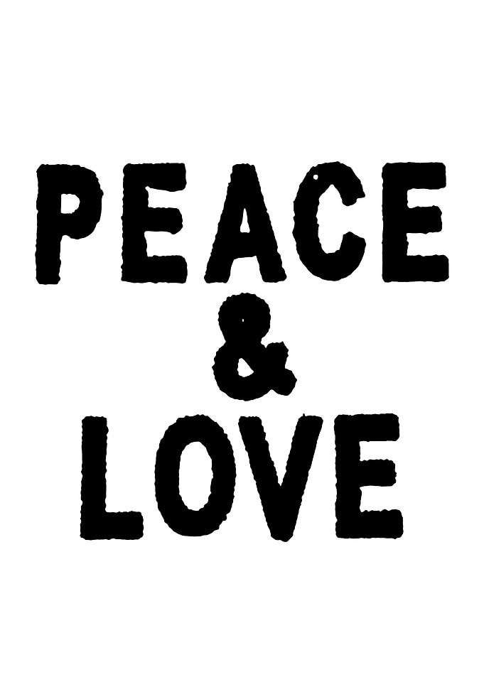 Peace and Love Text Art