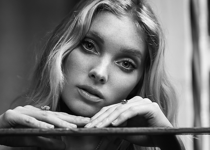 Black and White Portrait of elsa hosk