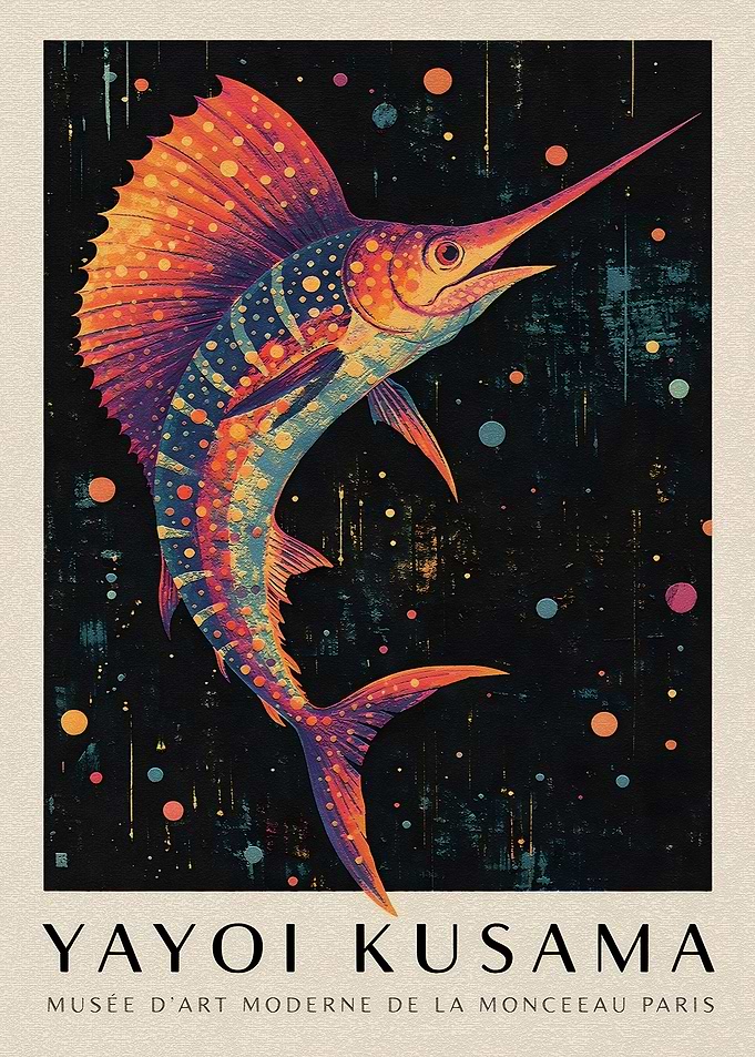 Yayoi Kusama Sailfish Poster
