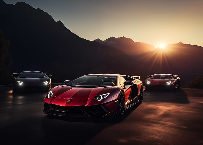 Lamborghinis at Sunset