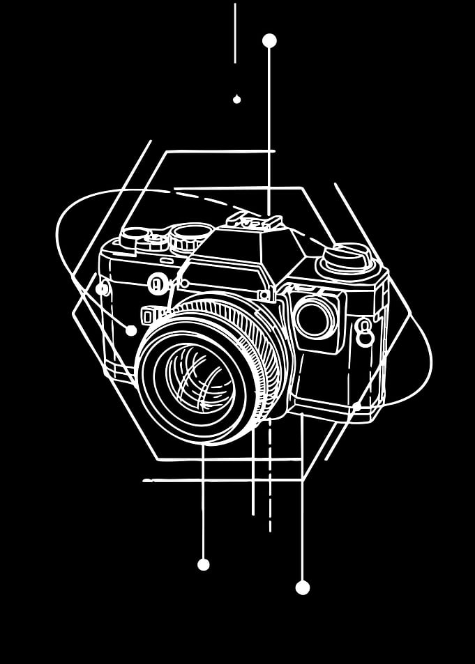 Geometric Camera Illustration