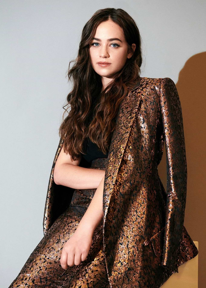 mary mouser in Metallic Blazer