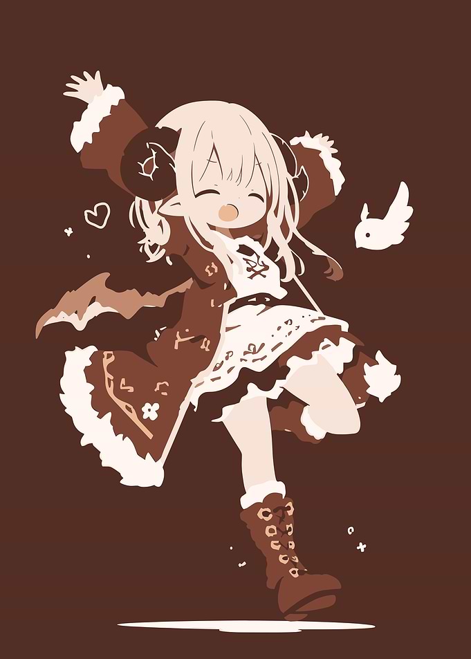 Cute Anime Girl with Horns