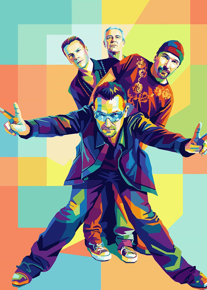 U2 Band Pop Art Portrait