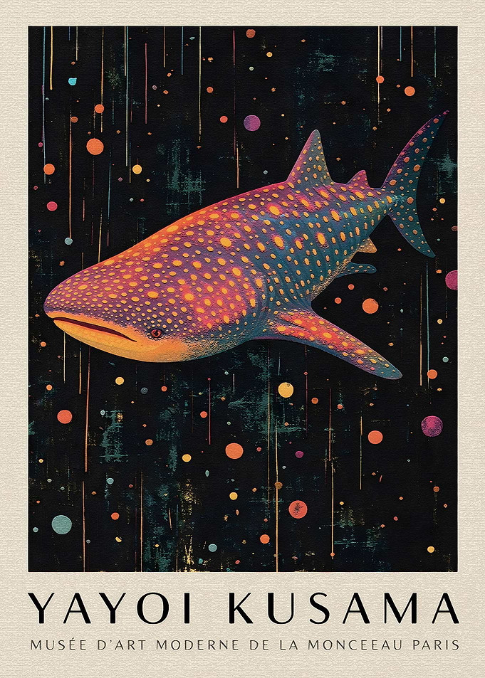 Yayoi Kusama Whale Shark Poster