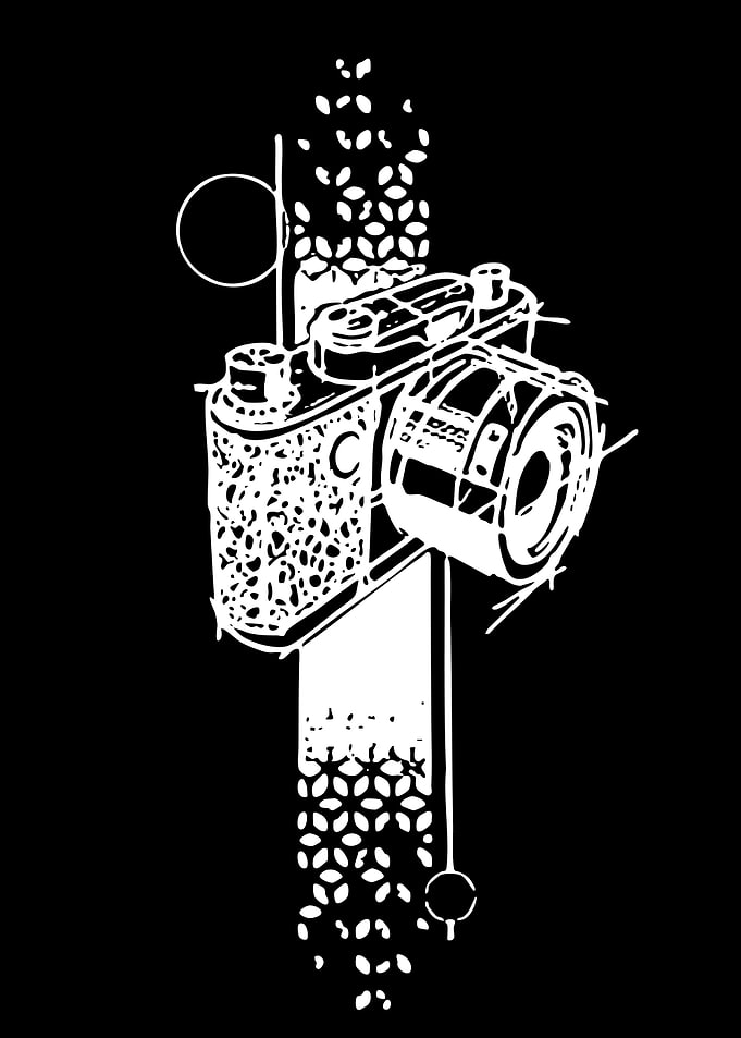 Retro Camera with Abstract Design
