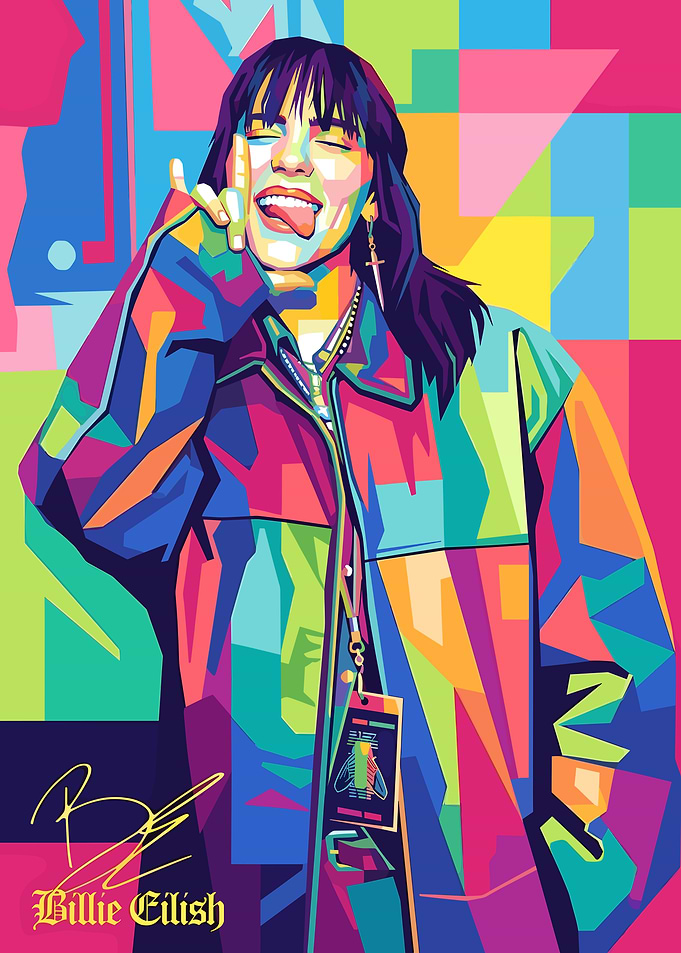 Billie Eilish Pop Art Portrait