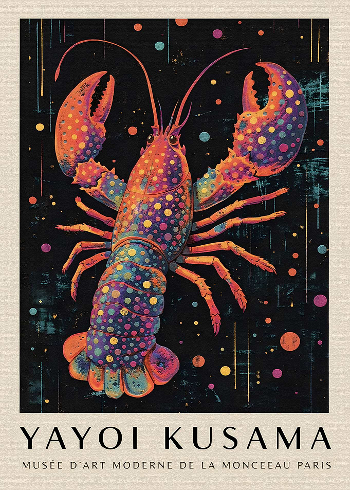 Yayoi Kusama Lobster Pop Art Poster