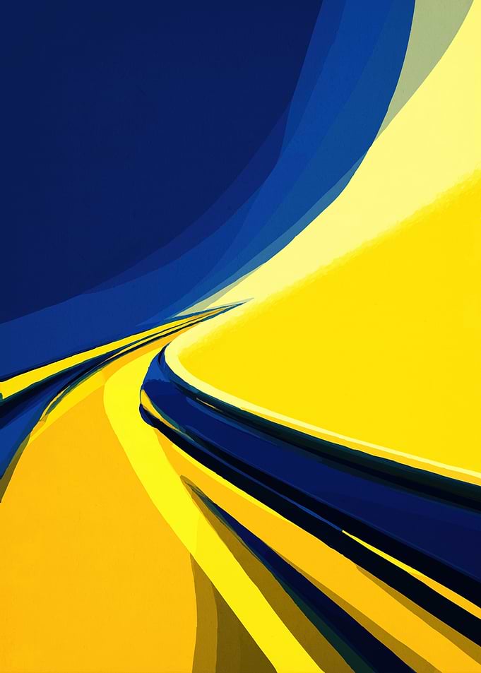 Abstract Blue and Yellow Swirls