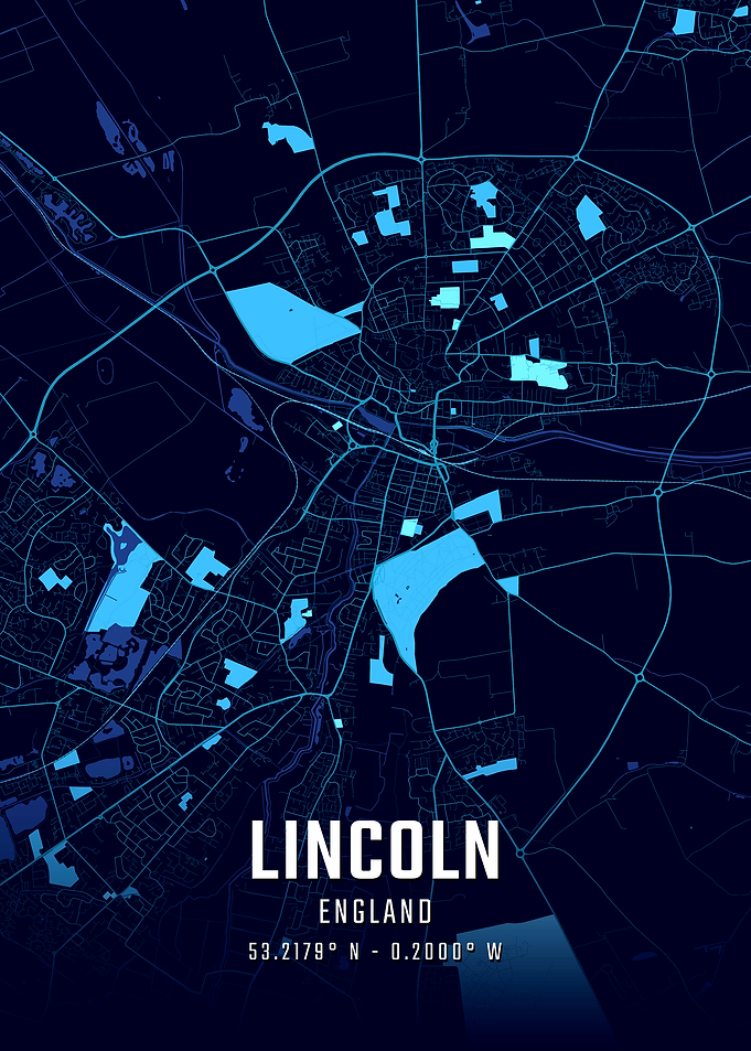 Lincoln England Midnight City Map