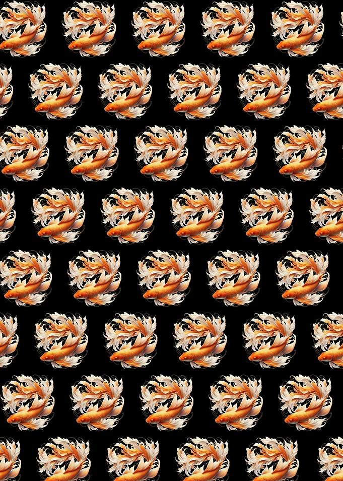 Pattern of Orange Koi Fish