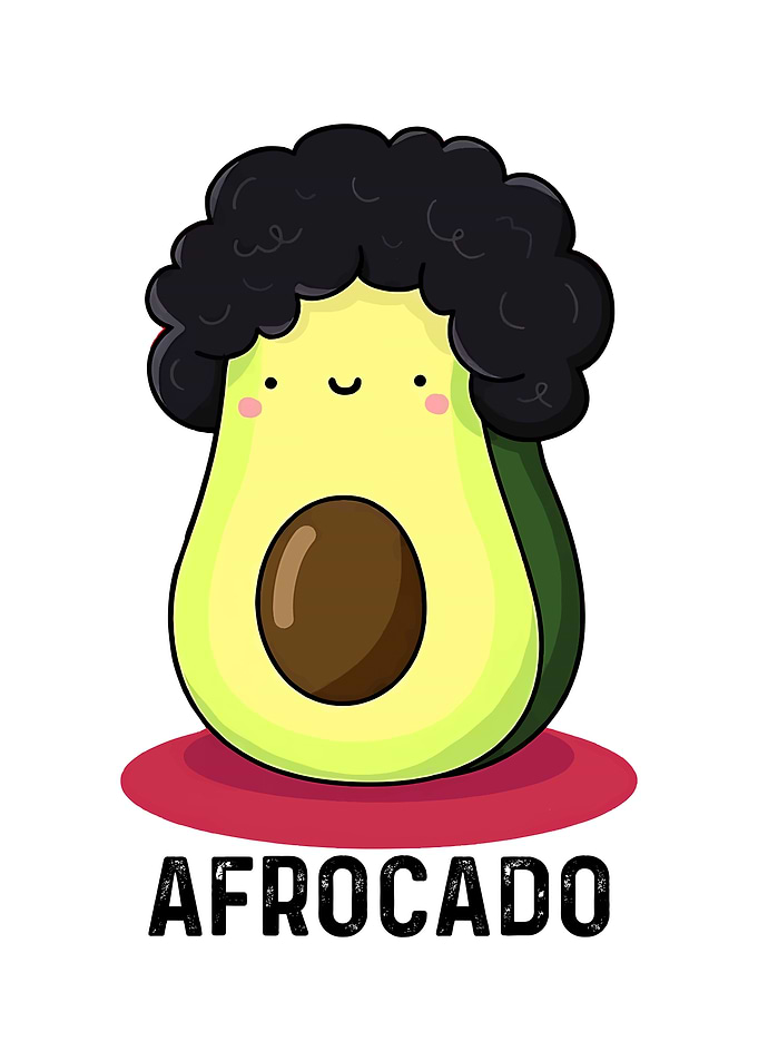 Afrocado Pun Illustration