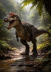 Dinosaur in a Lush Jungle