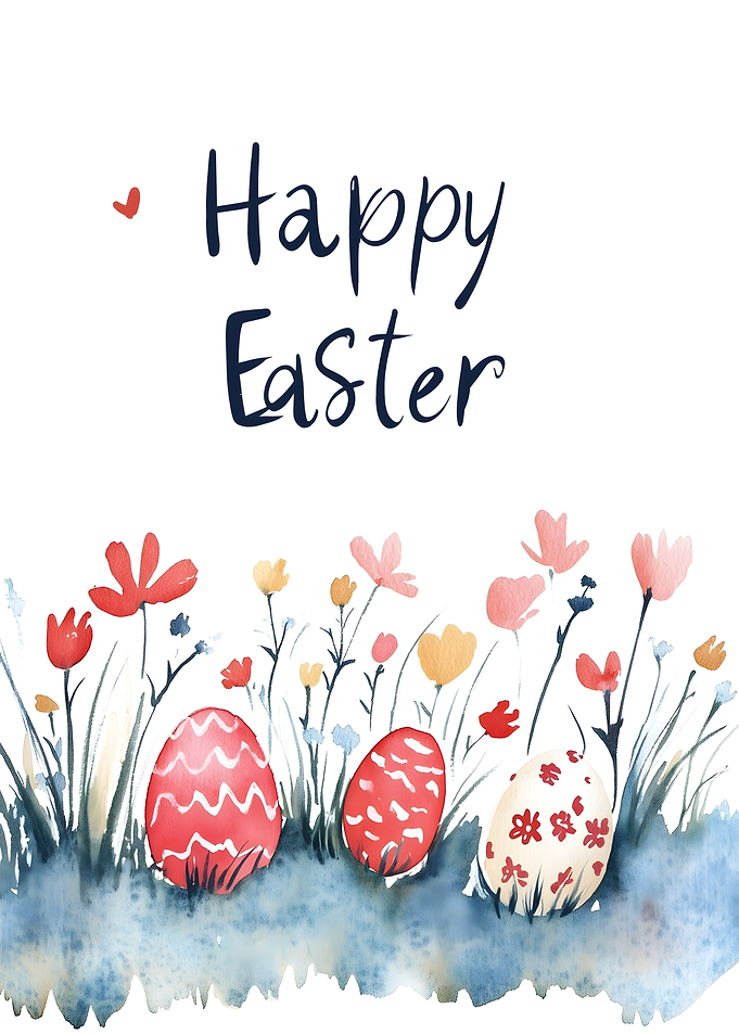Happy Easter Watercolor Illustration