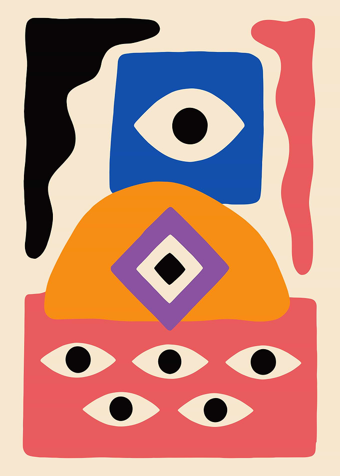 Abstract Watching Eyes Poster