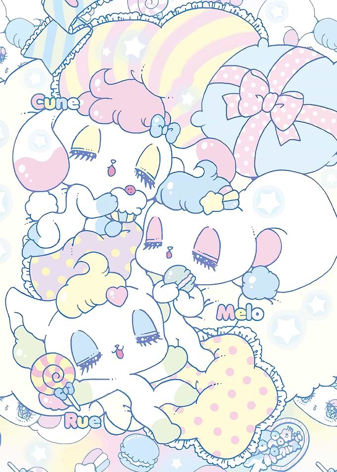 Cute Kawaii Characters with Sweets