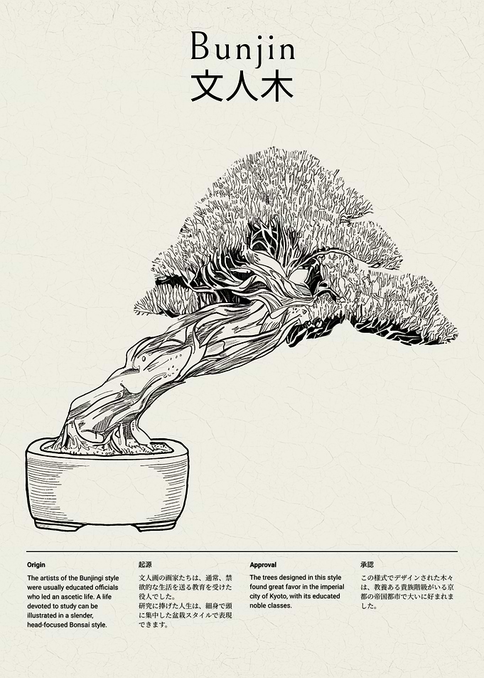 Bunjin Bonsai Style Illustration