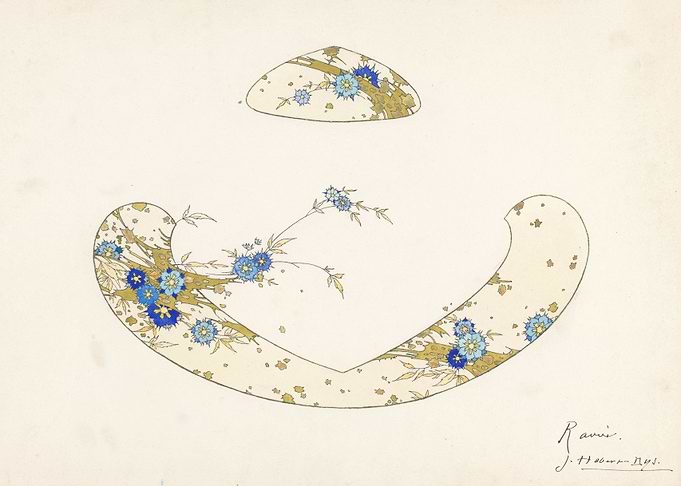 Art Nouveau Floral Design Sketch