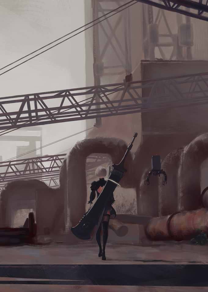 2B with Greatsword in Industrial Setting