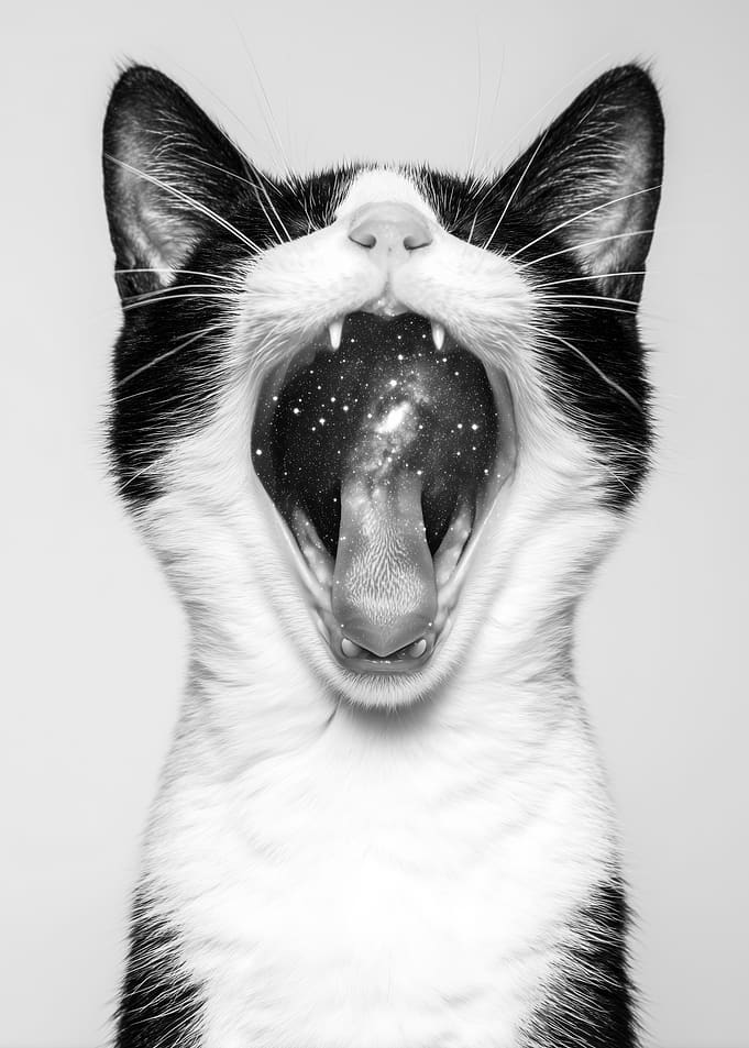 Cat's Mouth Opens to a Galaxy